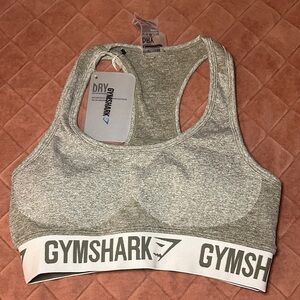 Gymshark Women's Heathered Khaki/Sand Sports Bra Medium